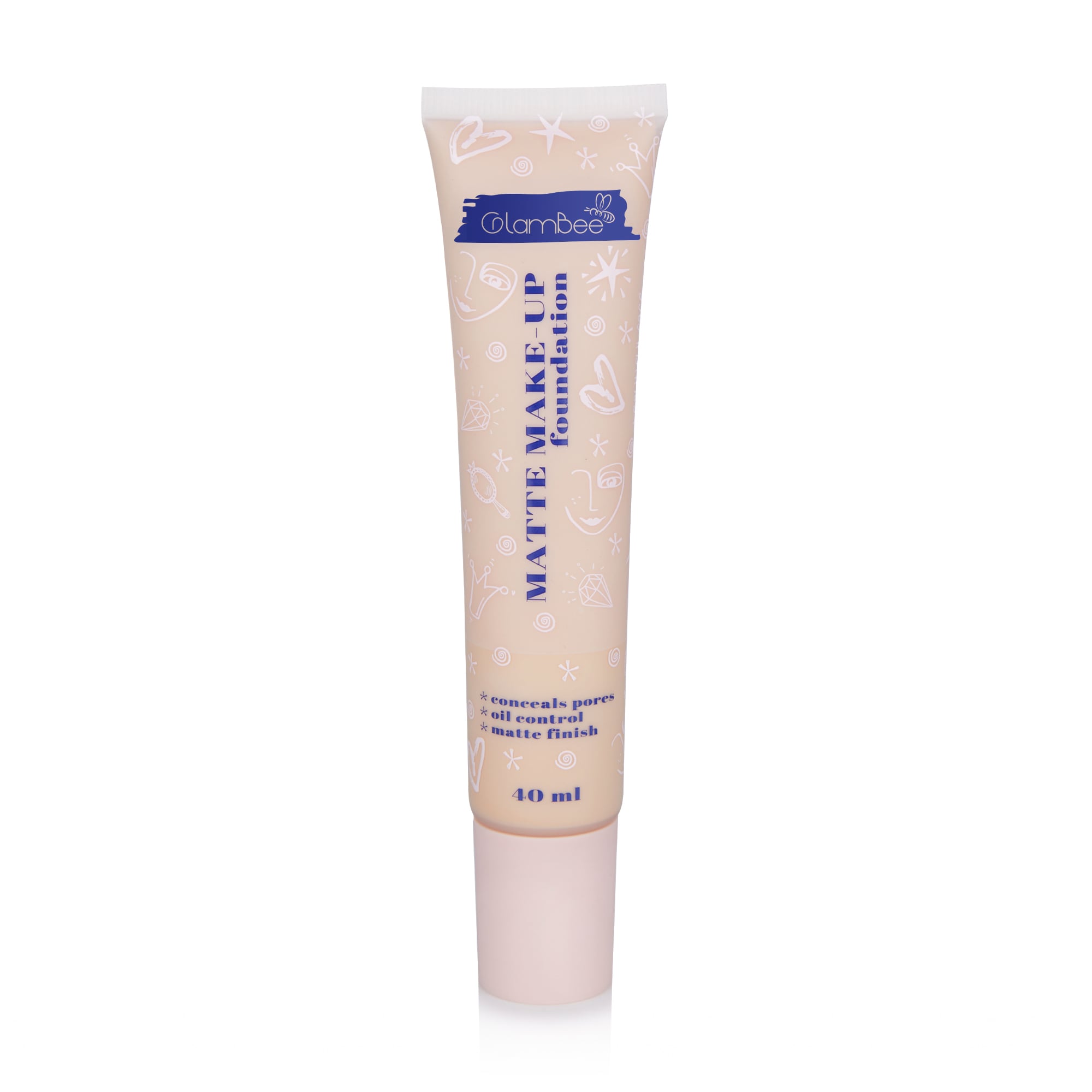 Тональна основа для обличчя GlamBee Matte Make-Up Foundation 02, 40 мл
